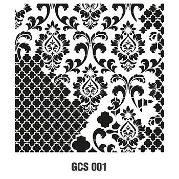 Cadence GCS-001 Grunge Mini duvar zemin Stencil 25 x25 cm