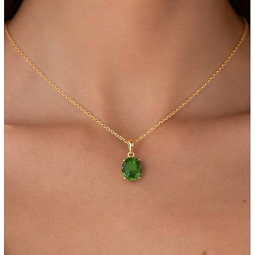 Zultanit Oval Fasetli Kolye