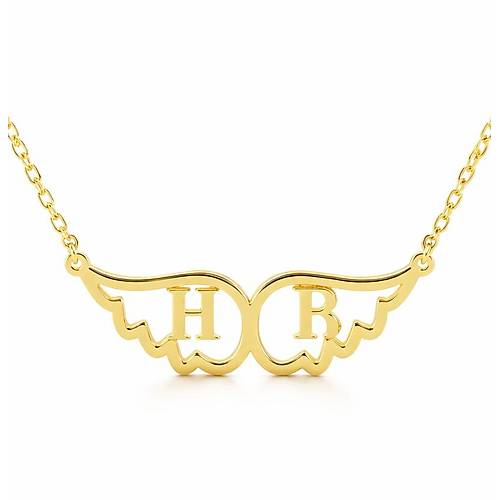 Kanatl� Ba� Harfli Kolye