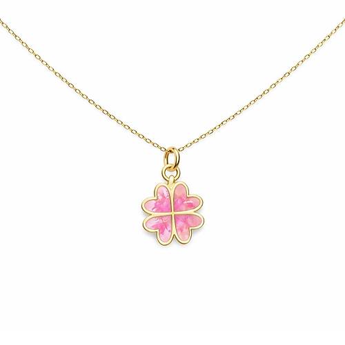 Mineli Pembe Yonca Kolye