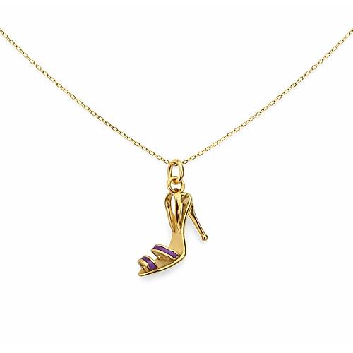 Mineli Mor Topuklu Kolye