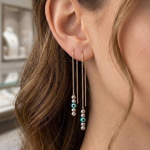 Mavi Boncuk Sallant�l� K�pe