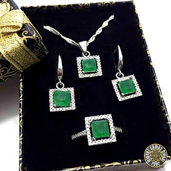 Zirkon & Zmrt Tal Kare Model Gm l Set Bayan Tak (STOK KODU:20171867)