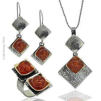 Gm Tasarm Pres Kehribar Tal Set Tak  (STOK KODU:20171469)