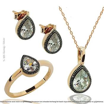 Gm Rose Elmas Montrl Damla Set (STOK KODU:20170219)