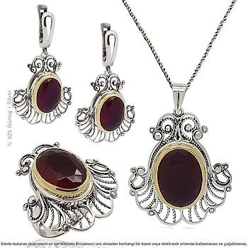 Kk Yakut Tal Damla Model Otantik Gm Bayan l Set (STOK KODU:20171706) 
