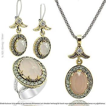 Gm Pembe Kuvars Tasarm l Set Tak (STOK KODU:20171453)