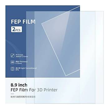 Anycubic Photon Mono X/ Mono X 6K/ M3 Plus/ Mono X2/ Mono X 6Ks Fep Film 8.9 inç 2 Adet