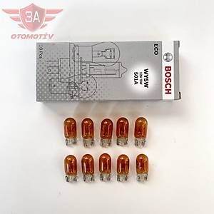 BOSCH 12V 10W Dipsiz T10 Turuncu Park Ampul� [ 10 ADET ]