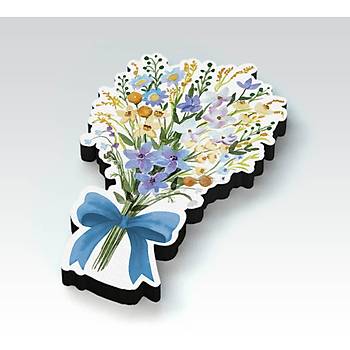 Ahşap Çiçek Figürü - 50 Adet - Mini Boy