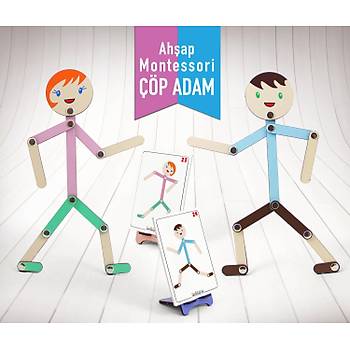 Erkek-Kz Figr p Adam, Montessori Ahap Eitici Oyuncak - 2 Adet