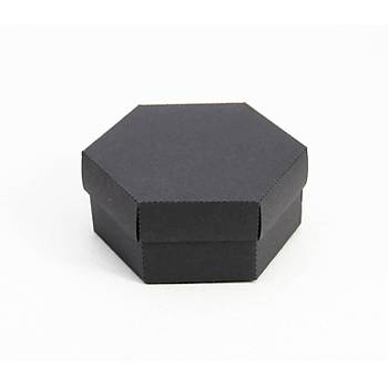 10 x 9 x 4 cm Altgen Kapakl Siyah Karton Kutu