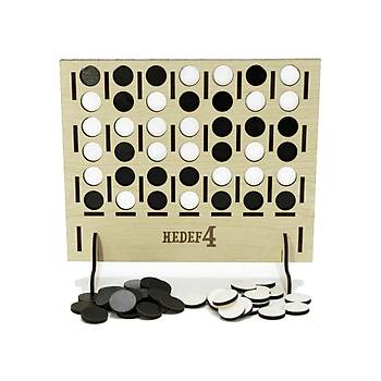 4 Bir Arada Zeka Oyunu Seti - 9 Ta, Dama, Reversi, Hedef 4