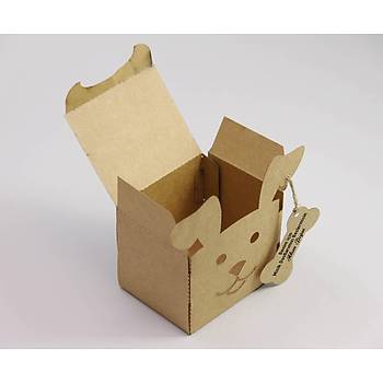 Kpek ekilli Kraft Karton Kutu - Hediyelik Mama Kutusu