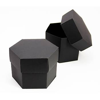 13 x 11 x 9 cm Altgen Kapakl Siyah Karton Kutu
