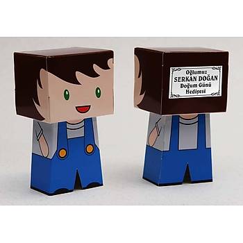 Figür Kutu Seti - Erkek ve Kız Karakter 2 li Şeker Kutusu