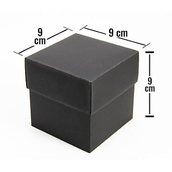 9 x 9 x 9 cm Kapakl Siyah Karton Kutu