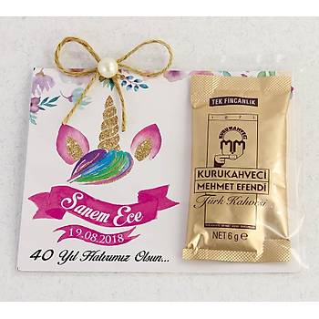 nci Detayl Kahve - Kz Bebek Hediyesi - Face Unicorn
