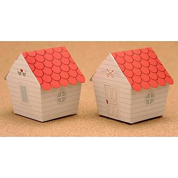 Sevimli Ev Şeker Kutusu - Kırmızı Çatılı