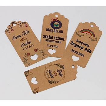 Yarm Bulut Kraft Etiket - 35 adet