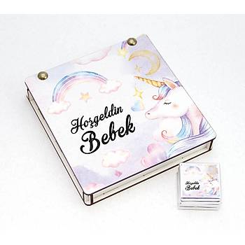 UV Baskl Ahap Kutulu Kz Bebek ikolatas - Magic Unicorn