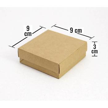9 x 9 x 3 cm Kapakl Kraft Karton Kutu