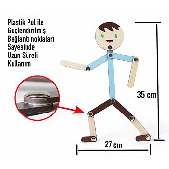 Erkek-Kz Figr p Adam, Montessori Ahap Eitici Oyuncak - 2 Adet