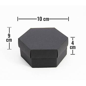 10 x 9 x 4 cm Altgen Kapakl Siyah Karton Kutu