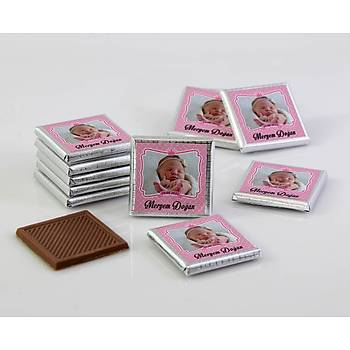 Kız Bebek Hediye Seti - Çikolata, Magnet, Kapı Süsü - Fotoğraflı