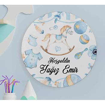 Erkek Bebek Hediye Seti - ikolata, Magnet, Kap Ss - Sallanan At