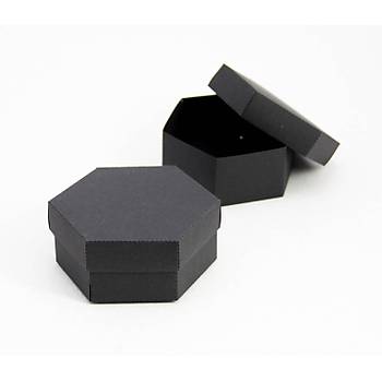 10 x 9 x 4 cm Altgen Kapakl Siyah Karton Kutu