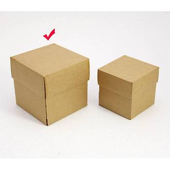 9 x 9 x 9 cm Kapakl Kraft Karton Kutu