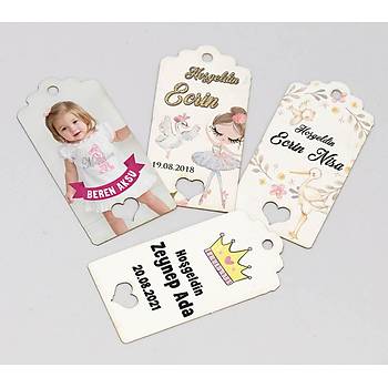 Yarm Bulut Karton Etiket - 35 adet - Kz Bebek