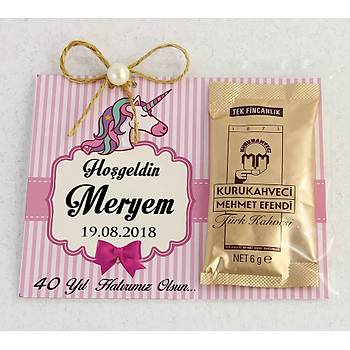 nci Detayl Kahve - Kz Bebek Hediyesi - Unicorn