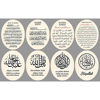 Ayetli Ahap Oval ereve - Magnet