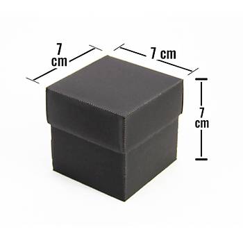 7 x 7 x 7 cm Kapakl Siyah Karton Kutu