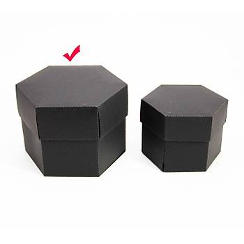 13 x 11 x 9 cm Altgen Kapakl Siyah Karton Kutu