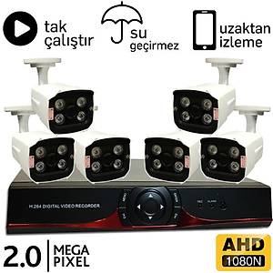 OEM 6 Kameral� 2.0mp AHD Pro Paket - P193