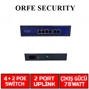 4 PORT POE SWITCH - ORFE SECURITY ORS 4+2 10/100 POE SWITCH