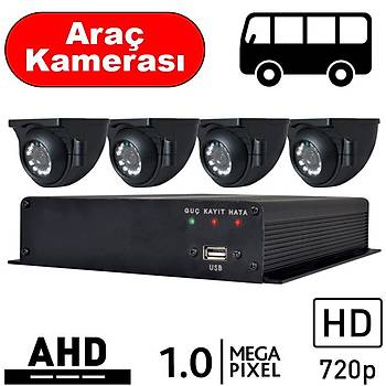 BEGAS 4 Araç Kameralı AHD Paket 1.0mp - A100