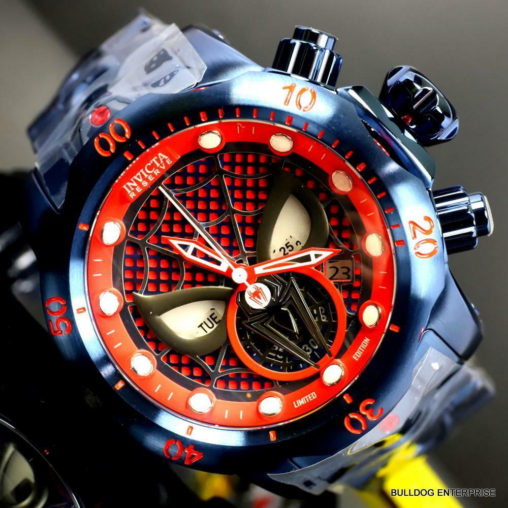 Invicta Reserve Venom Marvel Spiderman Blue Steel 52mm Swiss Mvt