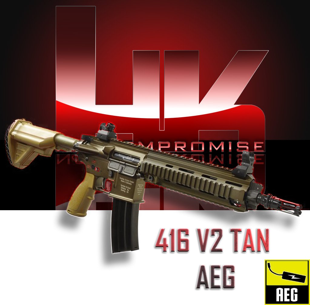 HK416D V2 TAN AIRSOFT AEG 10.5"