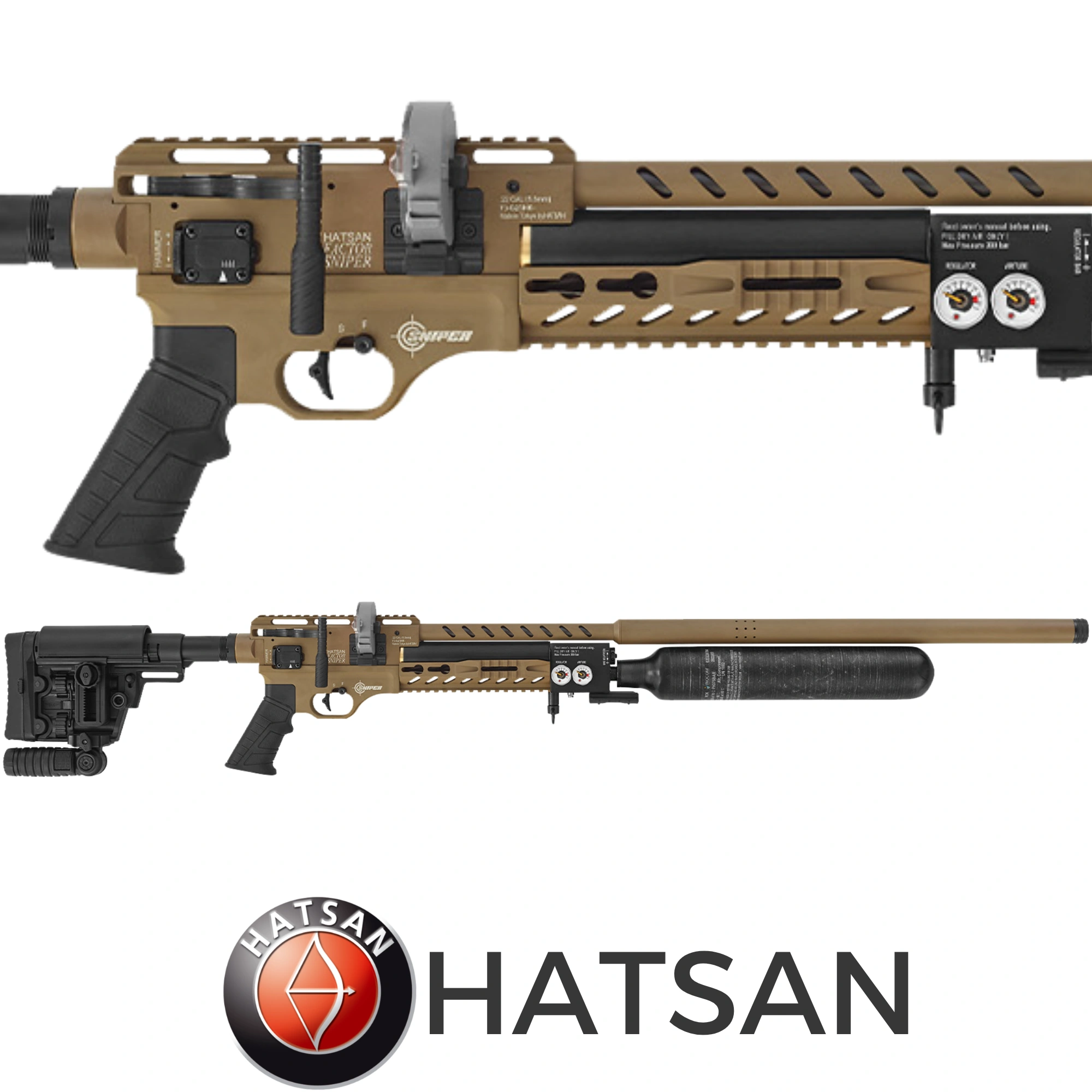 Hatsan Factor Sniper Long FDE 6.35mm 6-24x50 Dürbün PCP Havalı
