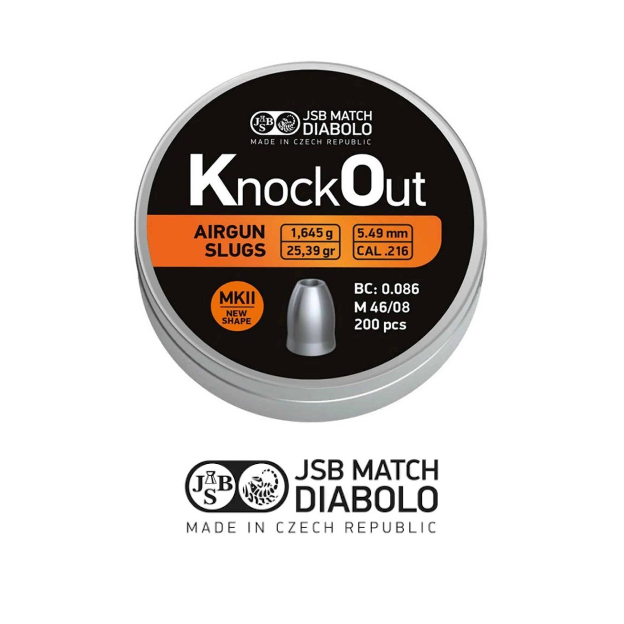 JSB KnockOut MKII 5.5 mm Saçma 25.39 Grain 200 Adet
