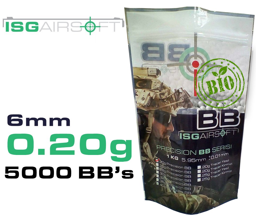 ISGairsoft  0.20g Airsoft BIO BB 5000 adet 1KG PAKET