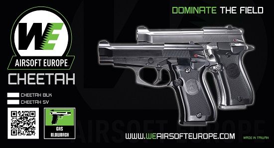 WE M84 CHEETAH SIYAH BERETTA AIRSOFT TABANCA