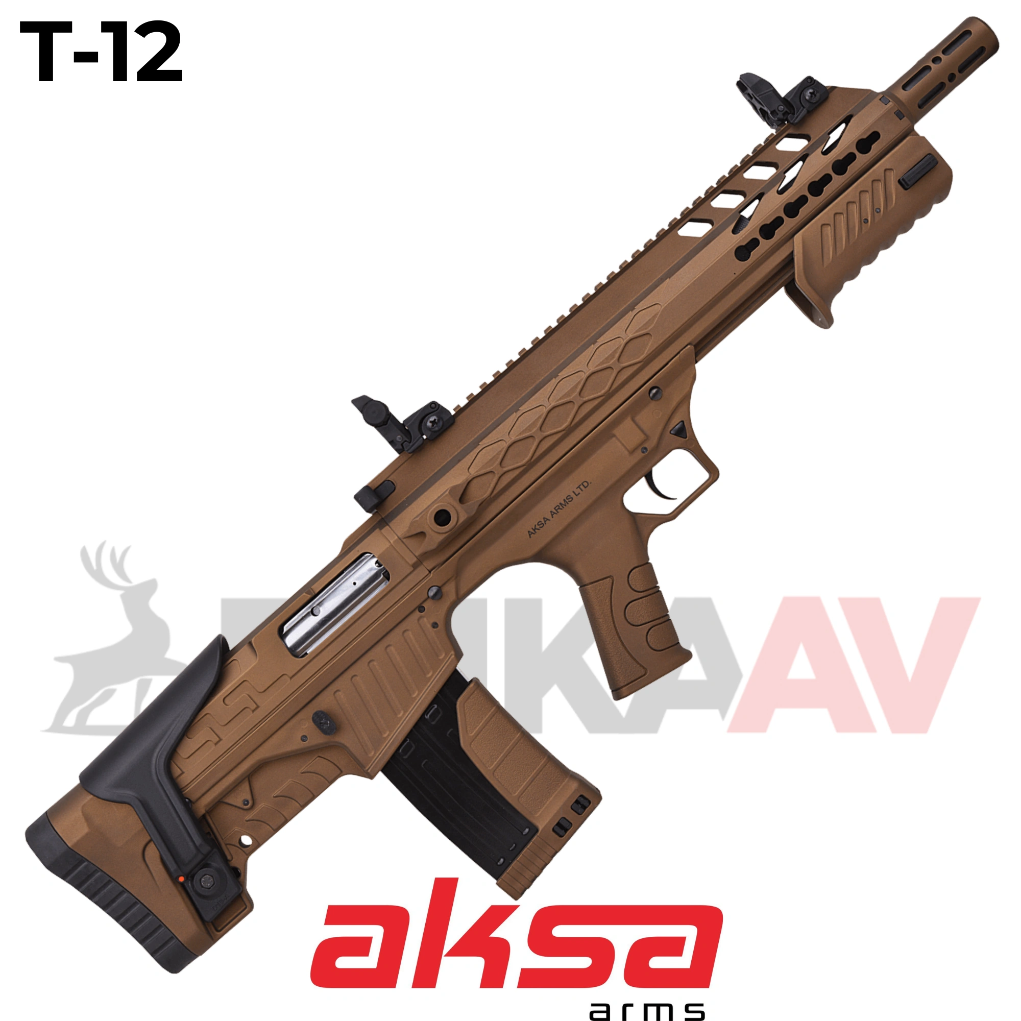 Aksa Crossfire T12 Bronz Bullpup Çift Sistem Av Tüfeği (Yarı Otomatik Pompalı)