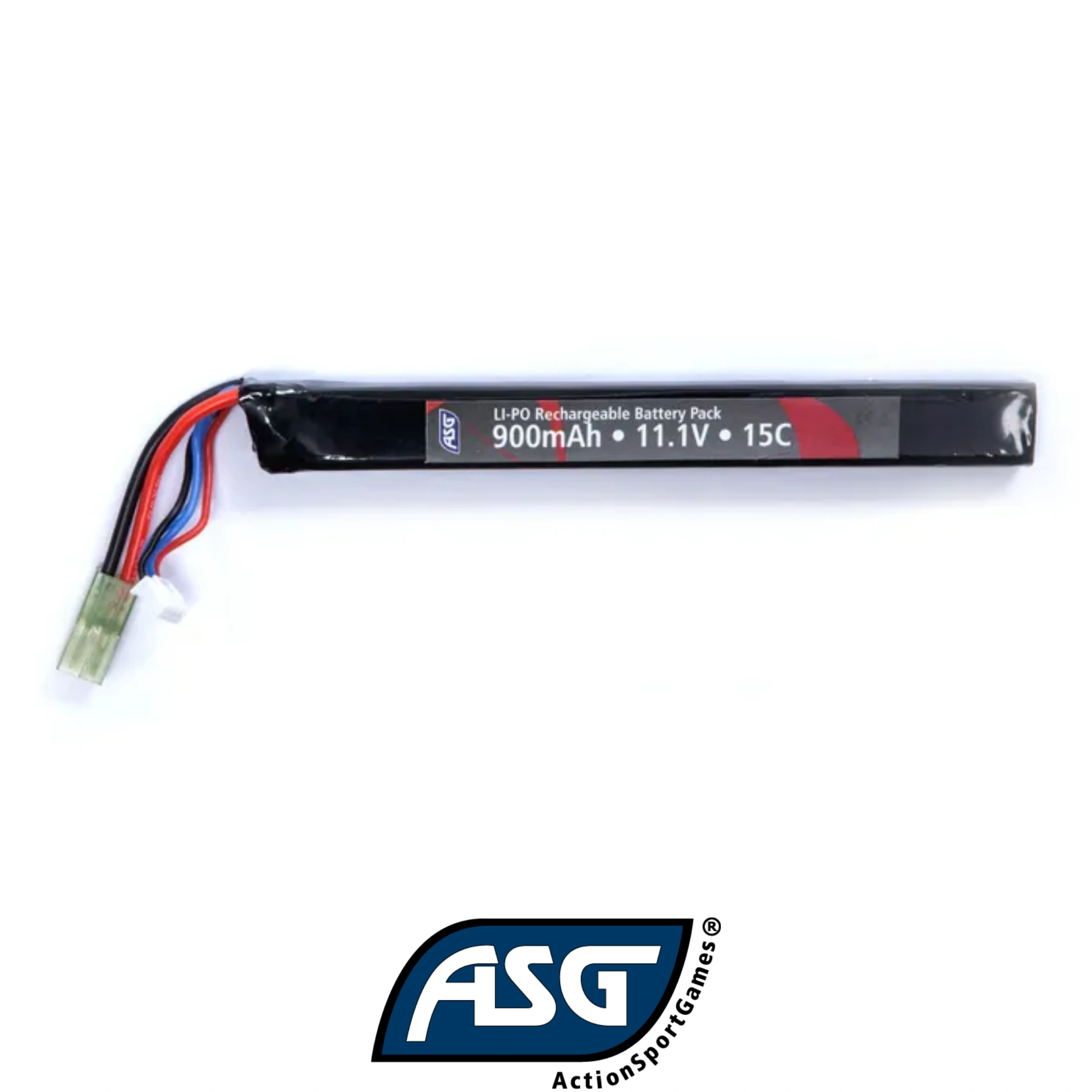 Asg Airsoft LiPo Pil 11.1V 900mAh 15C Single Stick