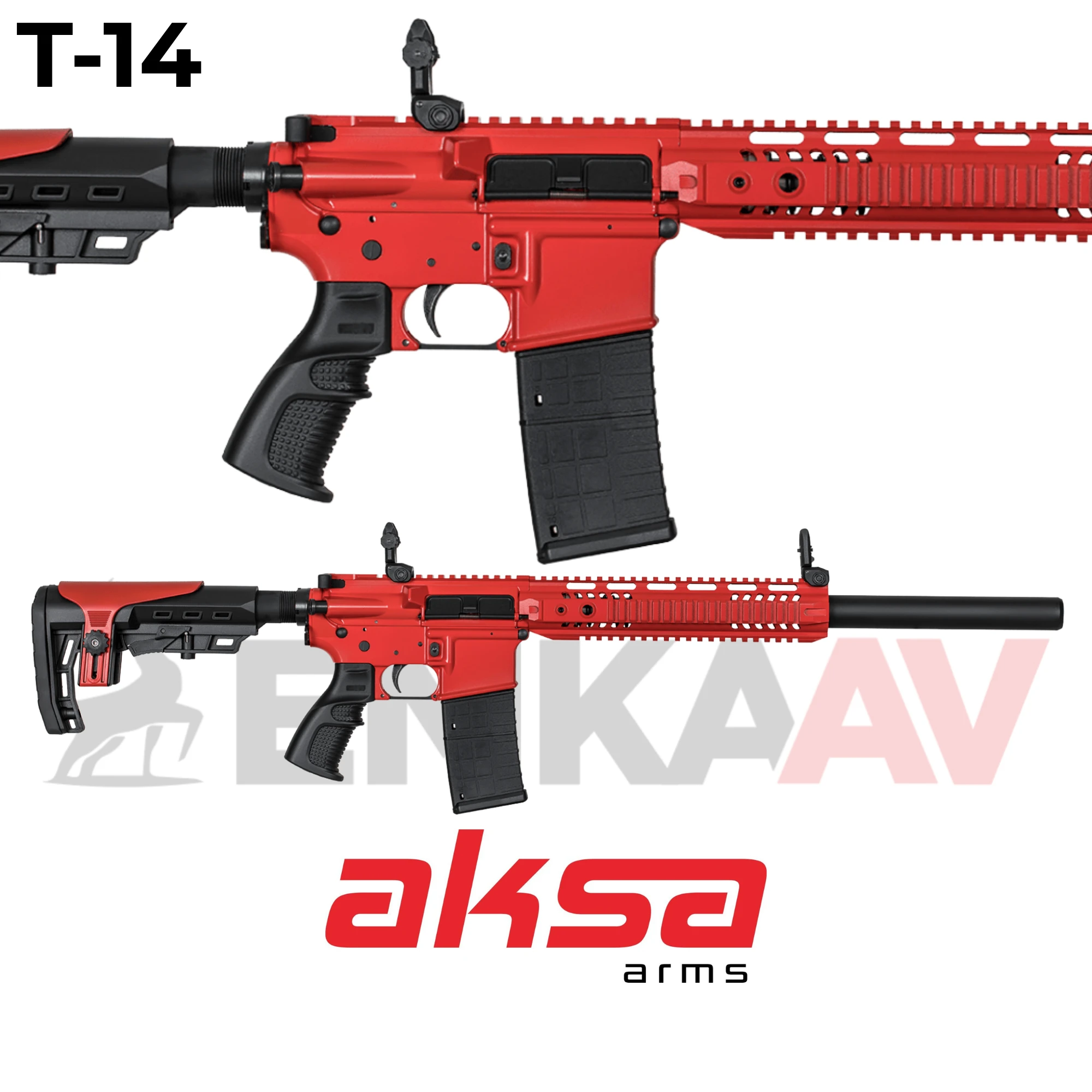Aksa Crossfire T-1404 Kırmızı 36 Kalibre Şarjörlü Otomatik Av Tüfeği