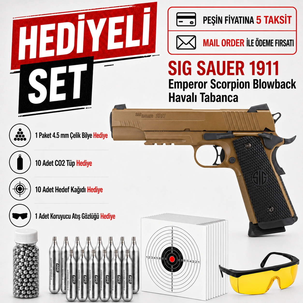 Sig Sauer 1911 Emperor Scorpion Blowback Havalı Tabanca